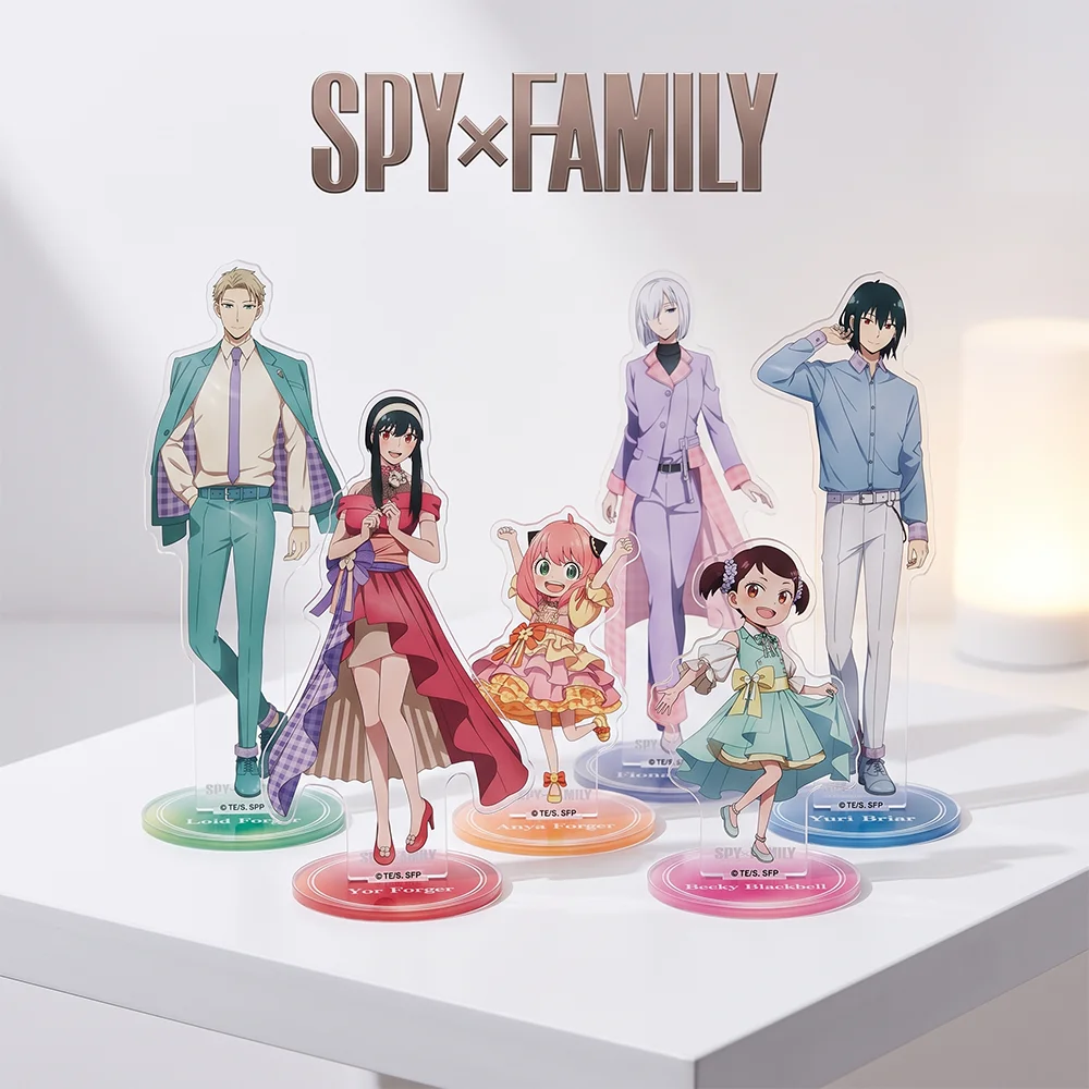 Anime SPY×FAMILY Anya Forger Yor Forger Loid Forger 15CM Acrylic Stand Keychain Cosplay Character Model Desk Decor Collect Gifts