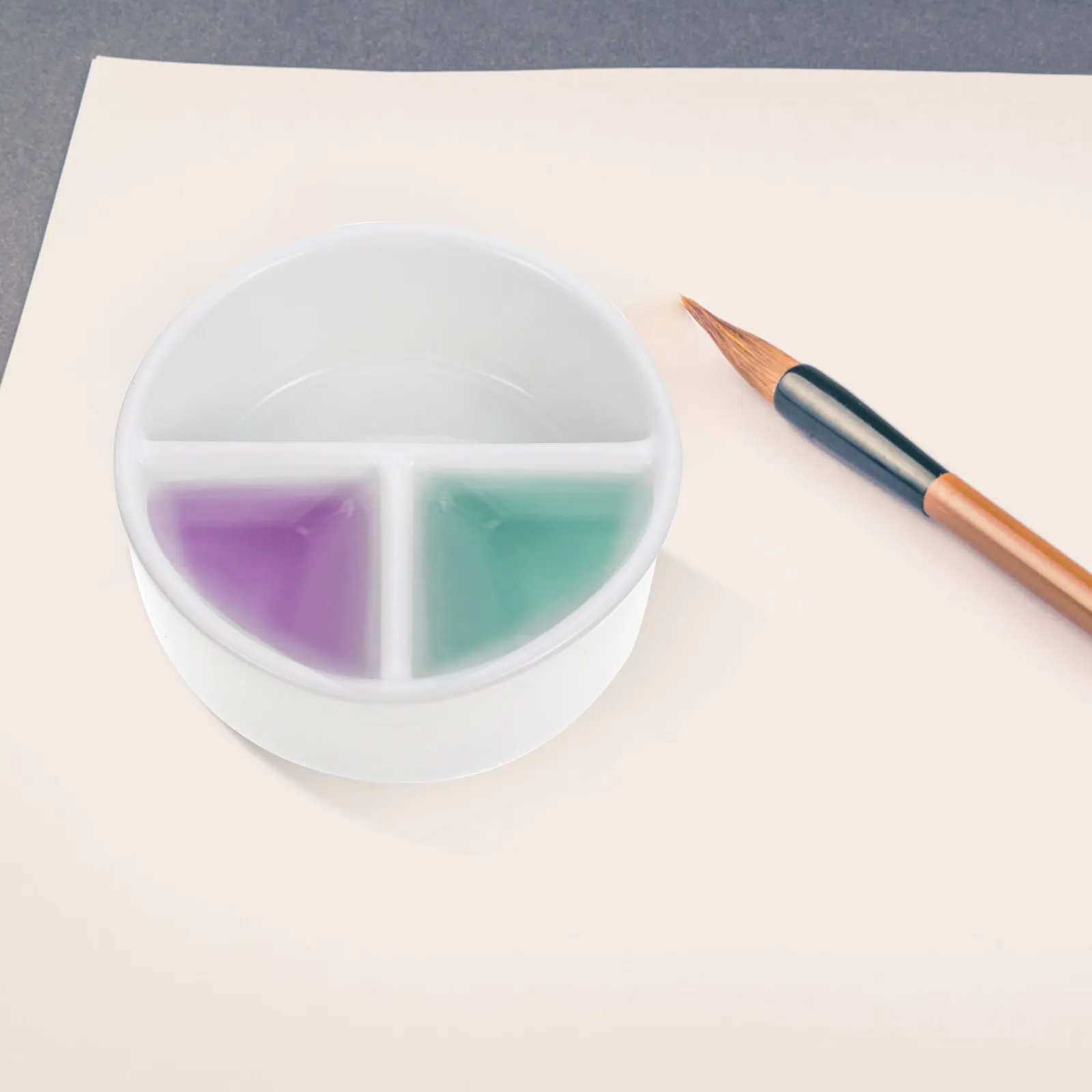 

Прочная керамическая чаша для чернил для профессиональных каллиграфов, вместительный контейнер для смывки кистей, функциональная длинная емкость