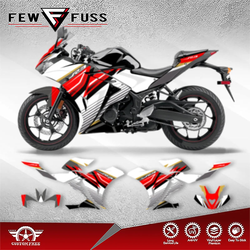 

Fewfuss Motorcycle Graphics Decal Adhesive Stickers Kits for YAMAHA R3 2013 2014 2015 2016 2017 2018 Number Name Custom 01