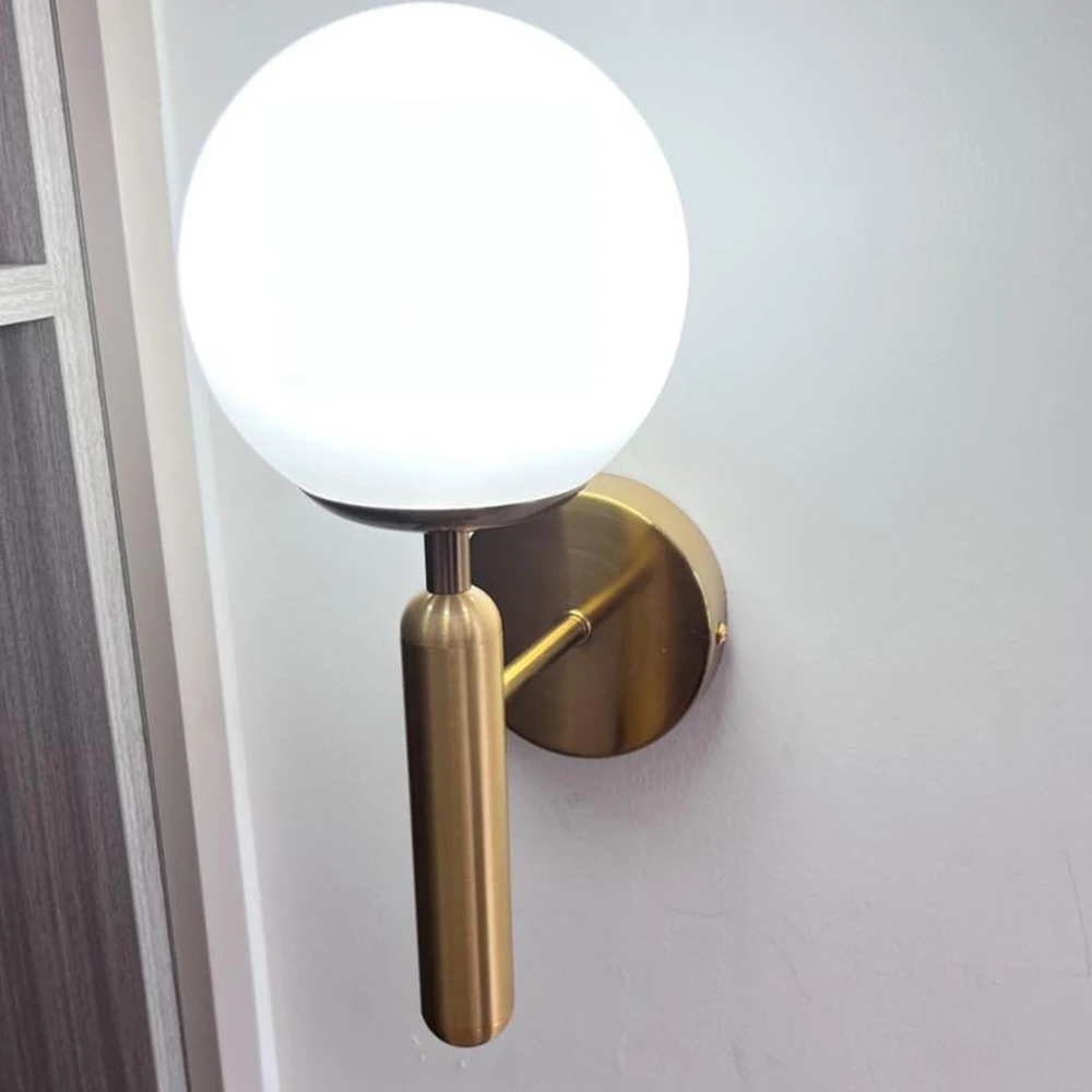 Modern Nordic Wall Lamp Sconce for Bedroom Living Room Home Decor Light Fixture with E27 Base Indoor Ball Shape LED Luminaira