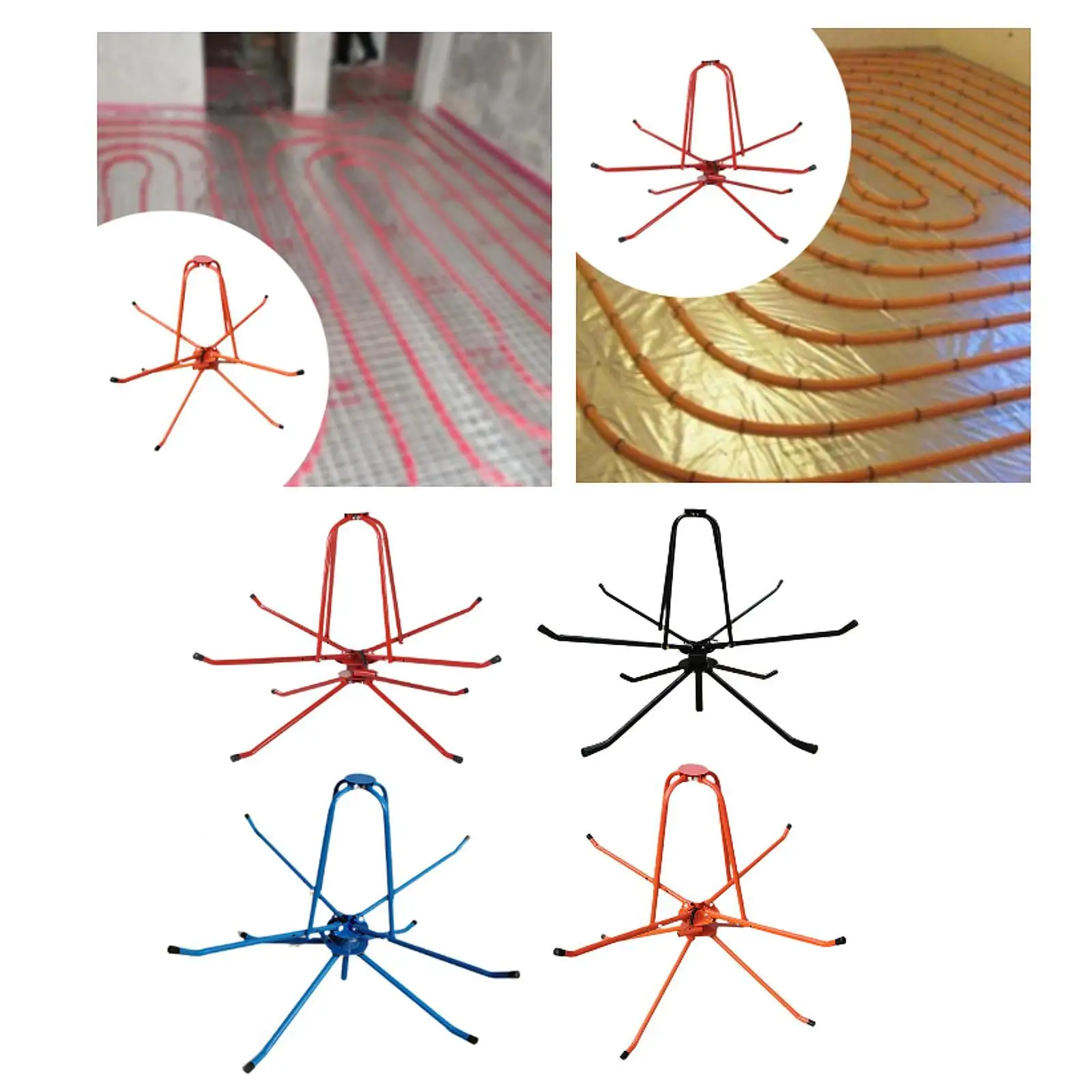 Floor Heating Pipe Bracket Iron Practical Simple Design Rubber Sleeve Spring