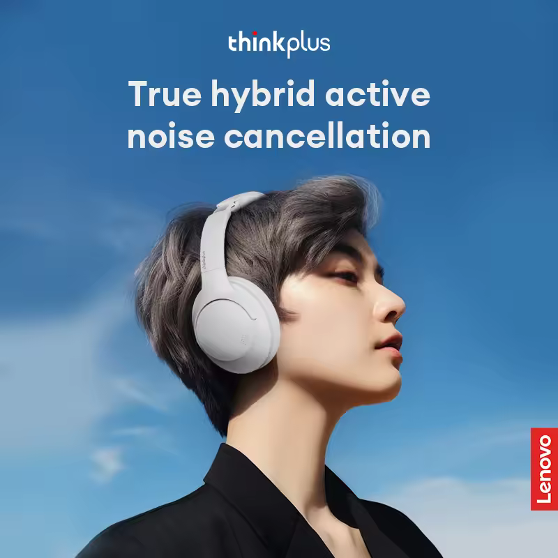 Lenovo Th46 auriculares inalámbricos Bluetooth 5,4 auriculares escalables con súper duración de batería llamadas HD auriculares con reducción activa de ruido