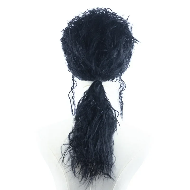 Michael Cosplay Black Wig MJ Adult Men Long Curly Hair Heat Resistant Synthetic Wig Masquerade Carnival Party Prop