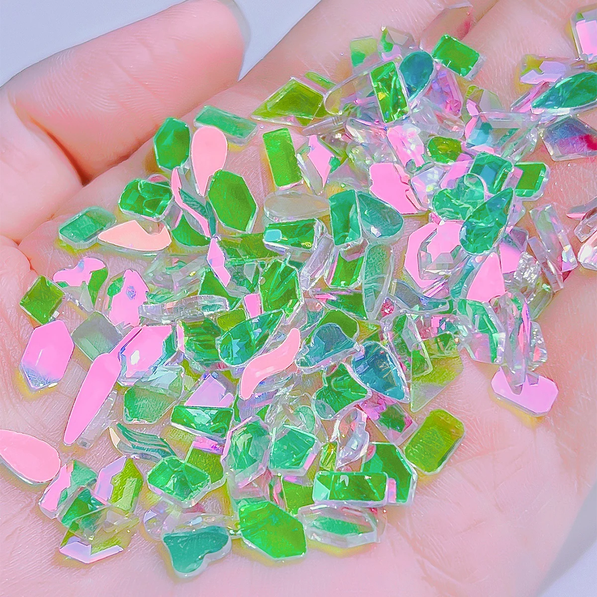 

Mixed Glass Aurora Crystal AB Hybrid Diamond Rhinestones Nail Art Decorations Drop Rhombus Arrow Flatback Stones 3D Gems