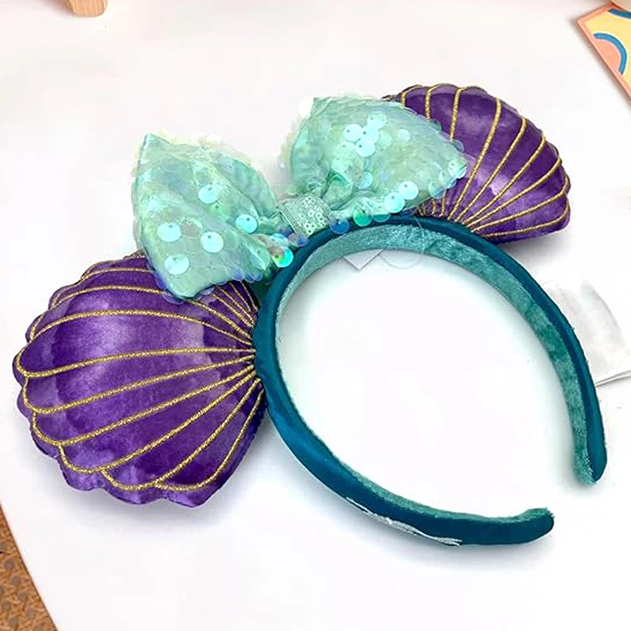 

Mermaid Mouse Ears Headbands Bow Glitter Princess Party Decoration Cosplay Hair Accessories Hairband for girl Women Adults