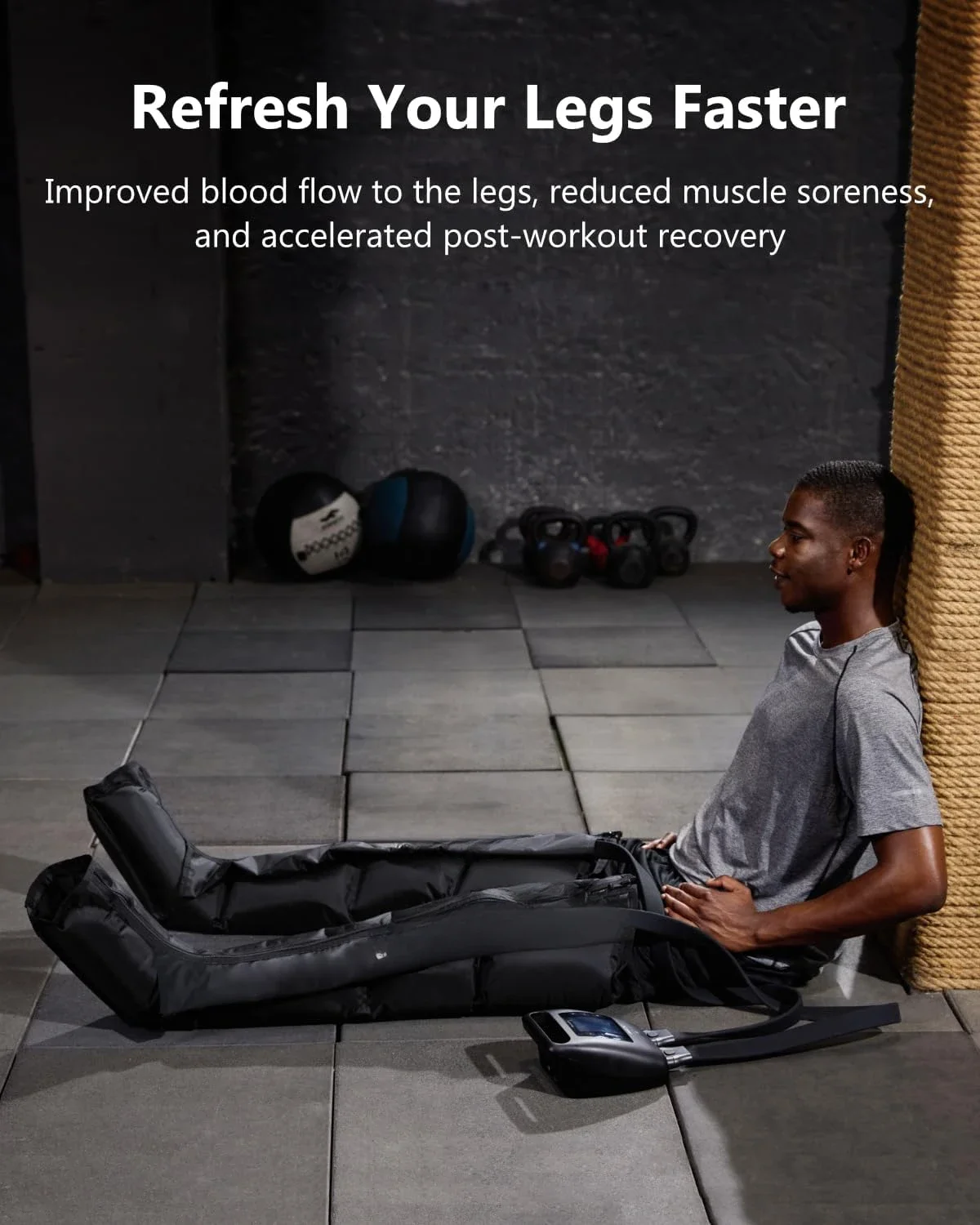 Professional Leg Recovery System, Cordless Air Compression Leg Massager for Improved Circulation and Fast Recovery