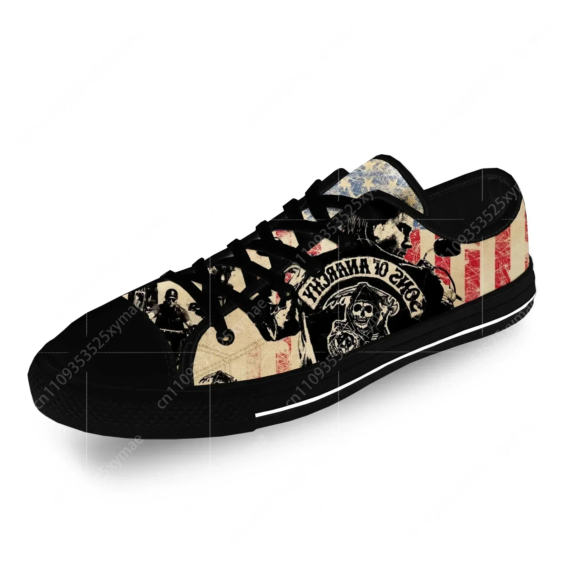 

Sons Of Anarchy SAMCRO SOA Cool Casual Cloth Fashion 3D Print Low Top Canvas Shoes Men Women Lightweight Breathable Sneakers