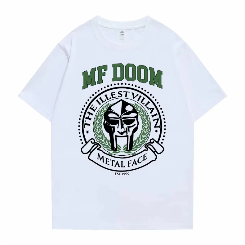 Rapper Mf Doom Madvillain The Illest Villain Metal Face Graphic Print T-shirt Male Casual Oversized Tshirt Men Hip Hop T Shirts