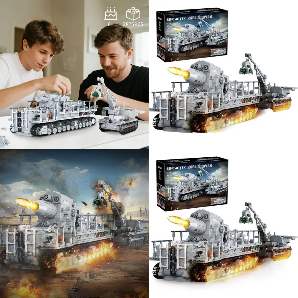 Conjunto de construção de tanque de argamassa alemã da segunda guerra mundial de 2875 peças, compatível com Lego, modelo militar em escala 1:26 para adultos