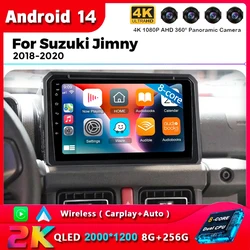 Android 14 Carplay Auto For Suzuki Jimny JB64 2018 20019 2020 2021 Multimedia Car Radio Player Video 360 Camera WIFI+4G Stereo