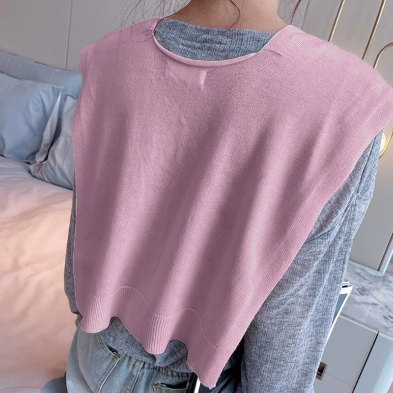 Syal Selendang Kecil Rajutan Pakaian Luar Wanita Korea Modis dan Bergaya