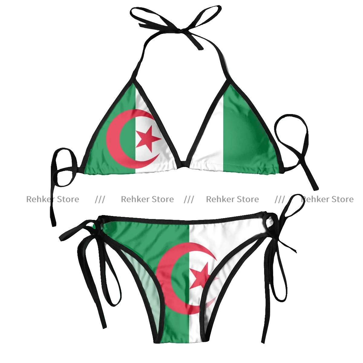 

Sexy Thong Bikini Mujer Swimwear Women Flag Of Algeria Summer Beachwear