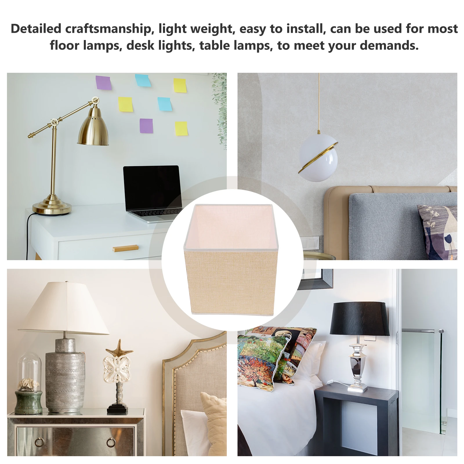 

Safe Linen Fabric Lamp Shade for Table Desk Bedside Floor Lamps Soft Light Easy Install Durable Decorative Lamp Shades