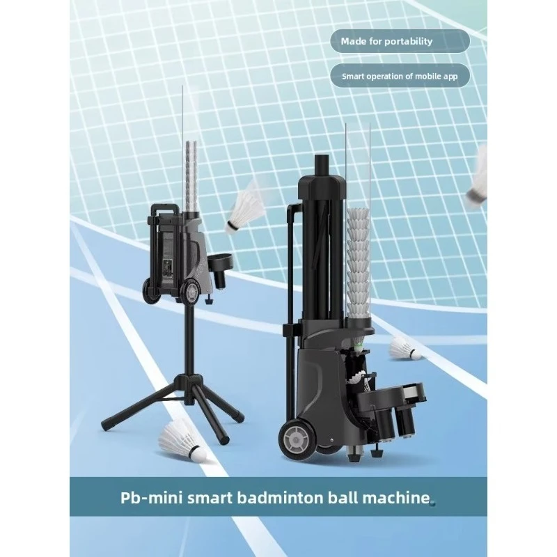 Pusun PB-Mini Badminton Serve Machine Portable Single Trainer Self-Training Feeder with Adjustable Ball Speed & Rechargeable