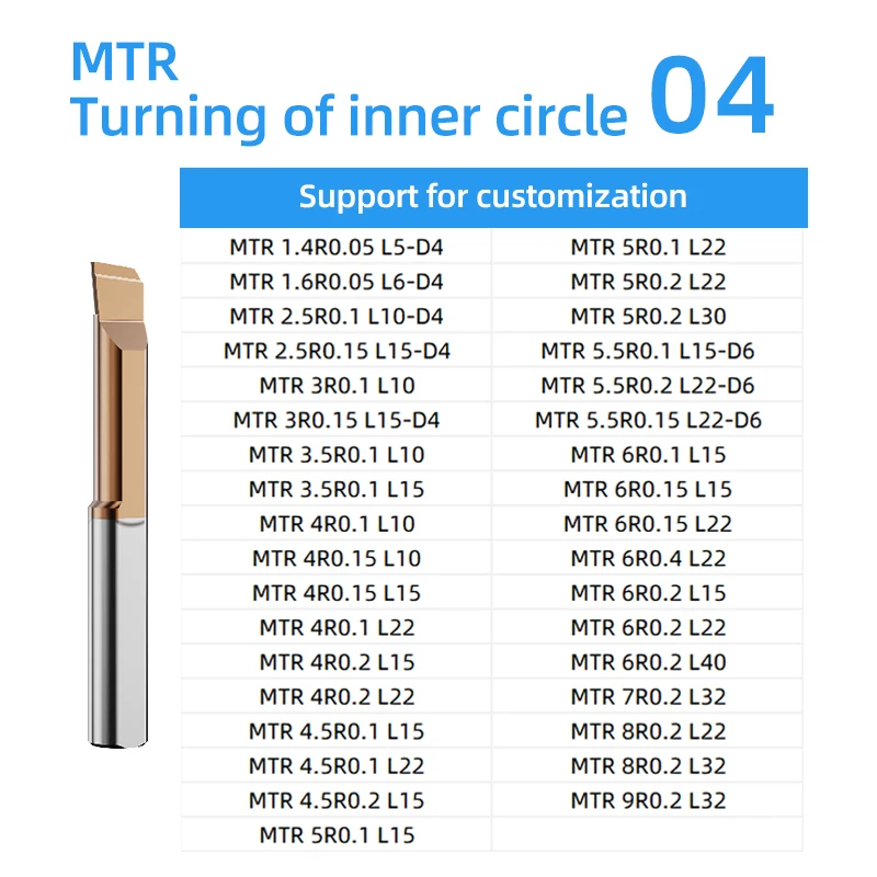 MTR Small Bore Boring Tool Aseismic Carbide Micro Diameter Internal tungsten steel alloy shockproof tool bar CNC Lathe