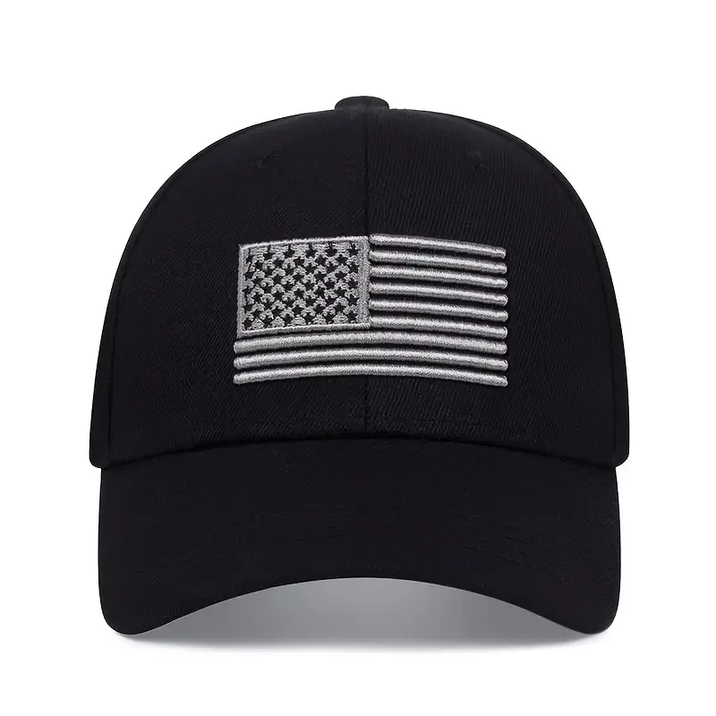 New USA Flag Baseball Hat Men's Outdoor Solid Color Embroidered Sports Duck Tongue Baseball Hat