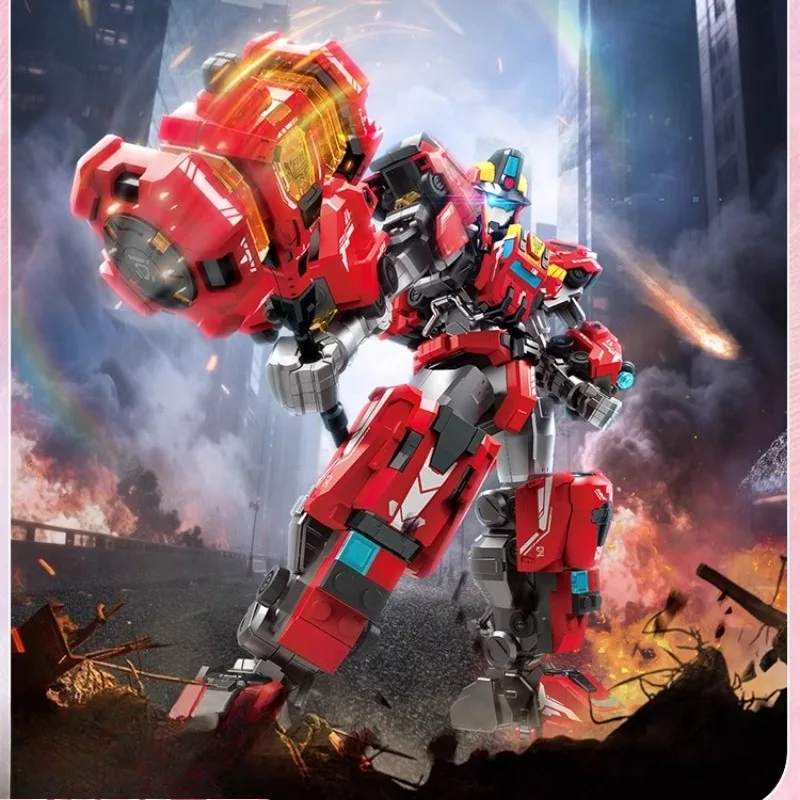 

Строительные блоки Keeppley Flame Warrior, креативная детская собранная неограниченная доспехи, игрушка Fire Police, комбинированная модель меха, подарок