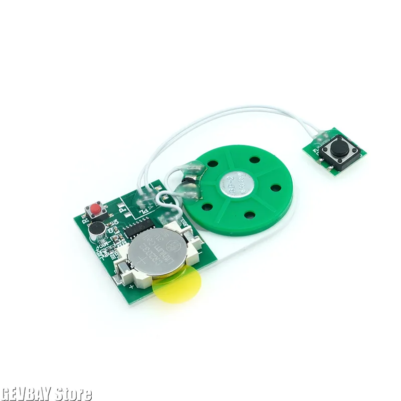 25 Seconds Recordable Sound Chip Module Button Control Compact Recording PCB Board With Double Sided Adhesive Tape