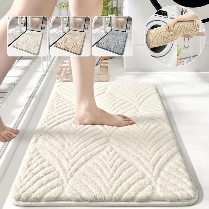 Multi-scenario Door Mat 40x60cm, 1 piece Water-absorbent and slip-resistant For bathrooms, plush floors Suitable for entryways,