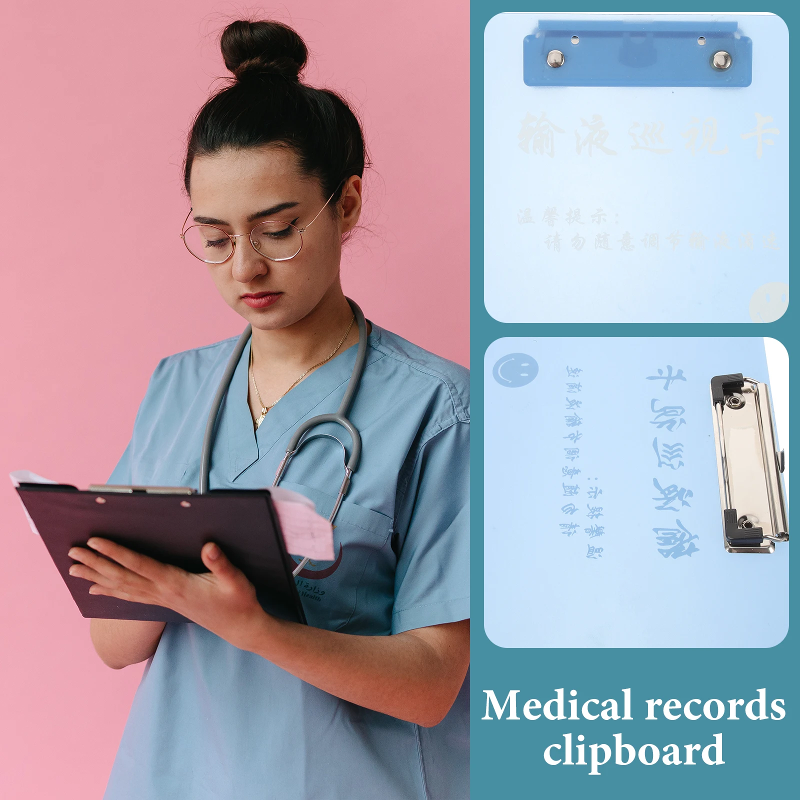 

Infusion Card Clip Writing Board Clipboard Nurse Portable Plastic Non-Slip Medical Records Drip Bottle Record Board Hospital