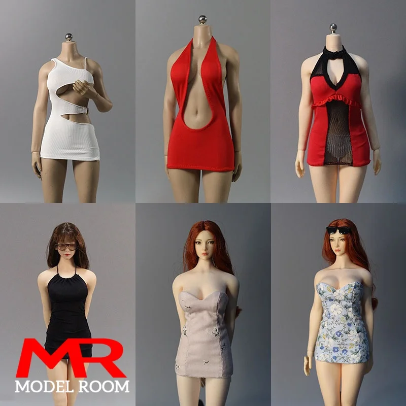 

DMTOYS 1/6 Scale Female Bodycon Dress Short Skirt Clothes Model Fit 12'' Soldier Action Figure Body Dolls