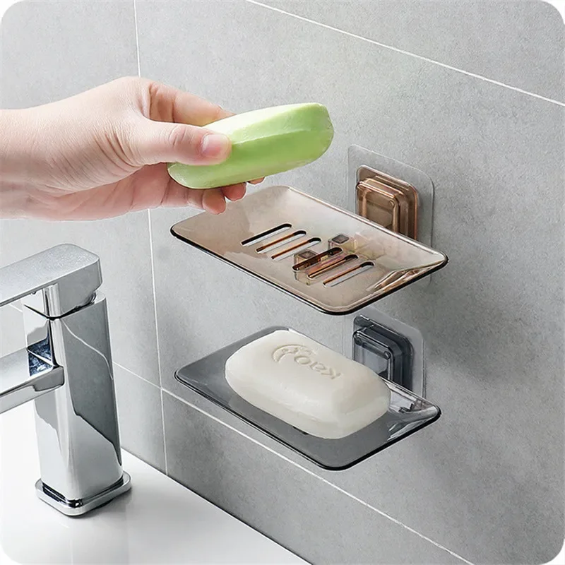 

Toilet Wall Bathroom Soap Soap Box Shelf Drain Hole Free Wall Hanging Creative Storage Rack