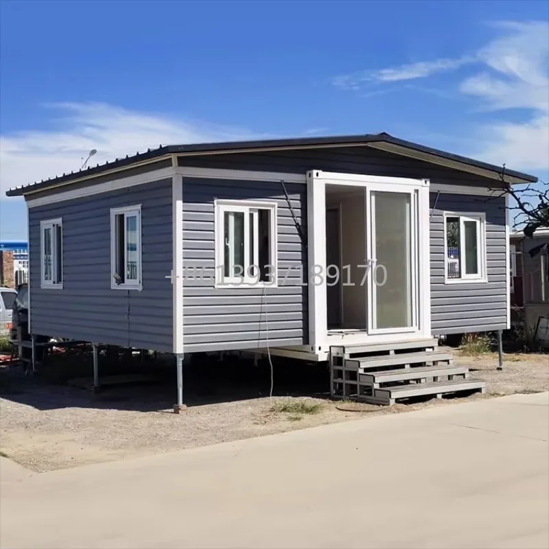 China Prefab Mobile Folding Expandable Container House 3 in 1 Foldable Prefabricated Home Two Room One Hall