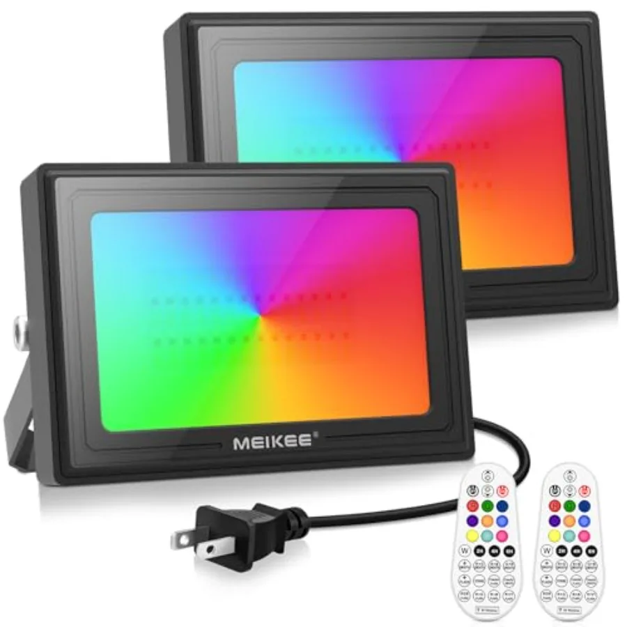 

Уличные светодиодные прожекторы RGB 60 Вт, 6000 лм, с регулировкой яркости и изменением цвета, IP66, водонепроницаемые, для сцены и стен, для Рождества и праздников