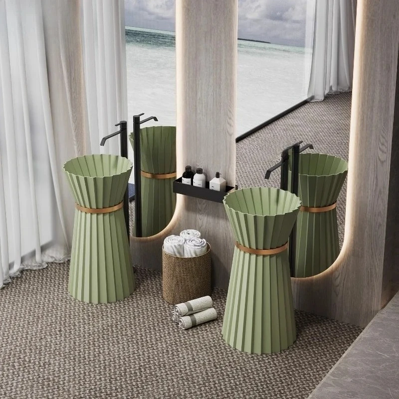 

TQH French floor-to-ceiling column basin hand wash basin wash table hotel bed and breakfast club small apartment pool