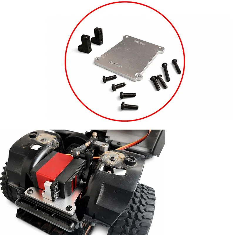 1Set For Tamiya CC01 RC Car Front Servo Mount Conversion Kit Thickness 3mm CNC Aluminum Alloy Fixed Seat Adjustable Slot