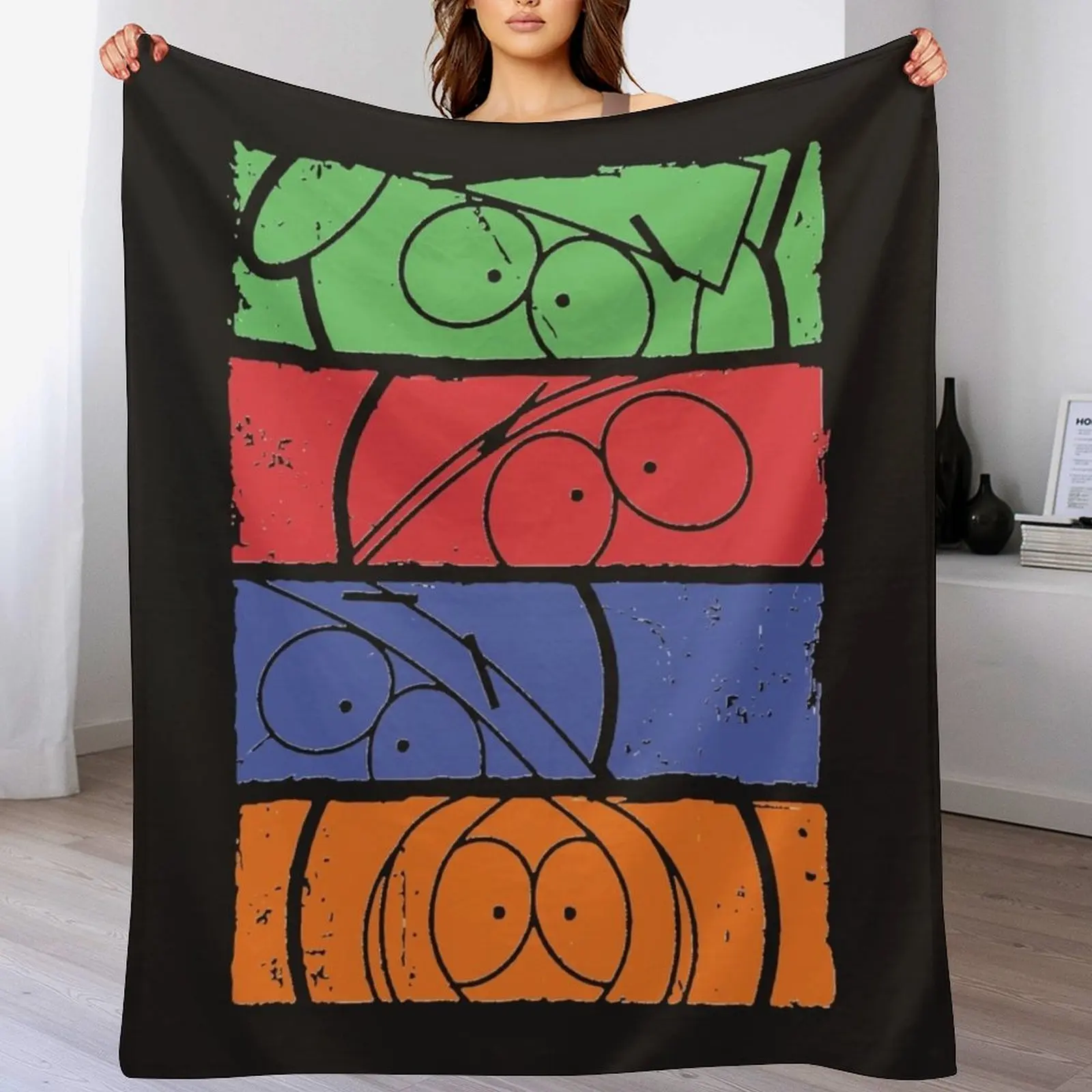 South Park minimal Throw Blanket Cozy Napping Blanket Gift for Mom Dad