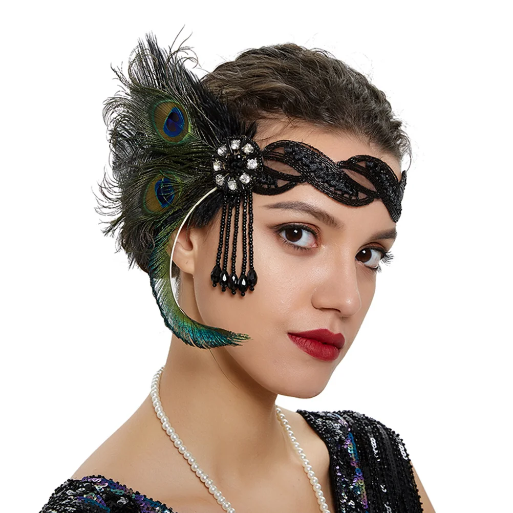 

1Pcs Retro Headband Elegant Tassel -Decorative Headdress Accessories for Parties Bridal Hair Decor Flapper Headband