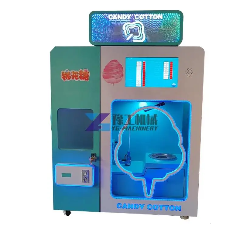 Commercial Electric Automatic Cotton Candy Machine Cotton Candy Automatic Food Vending Making Machine Large Maker