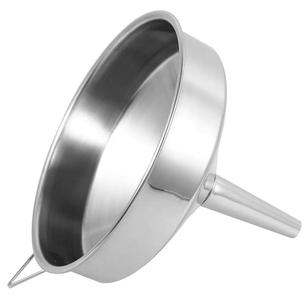 Heavy Duty Stainless Steel Large Funnel Wide Mouth Industrial Grade Thick Automotive Fuel Oil Transfer Funnel for Cars Trucks