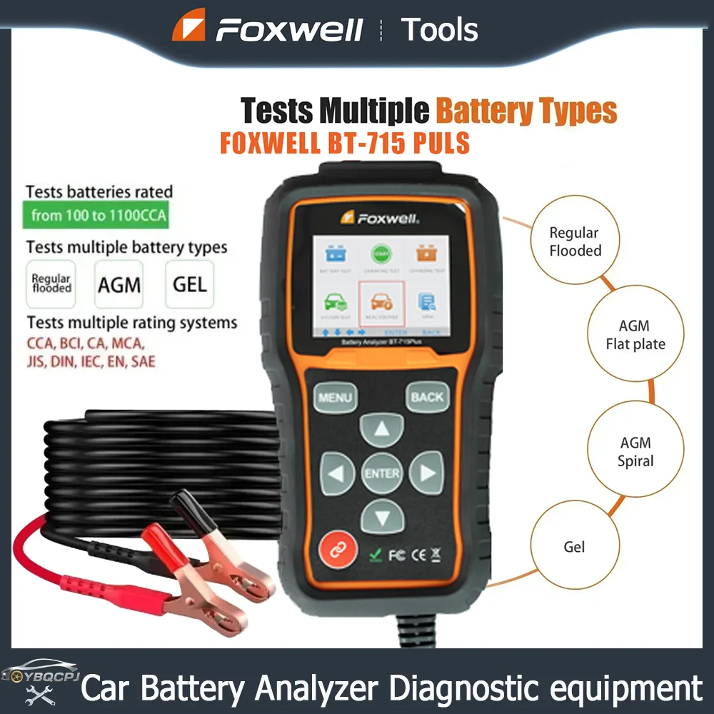 A+ Foxwell BT715 Plus Тестер автомобильного аккумулятора Поддержка 12 В 24 В с затопленной гелевой батареи AGM EFB Обновление анализатора аккумуляторов BT705 и BT100