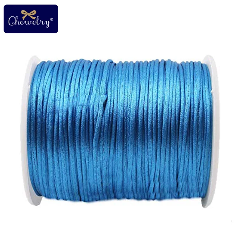 Lassen Sie uns 1pc 1mm 80m Satin Seide Seil Nylons chnur bunte Baby Beißring Zubehör Beiß kette Halskette Rattail Schnur DIY Werkzeug Spielzeug machen – Detail 24