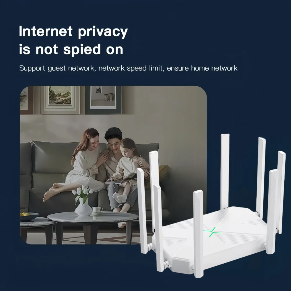 1200Mbps WiFi Repeater Wireless Signal Repeater Extender High Gain 8 Antenna Dual-Band 2.4G 5G Network Amplifier WIFI Router