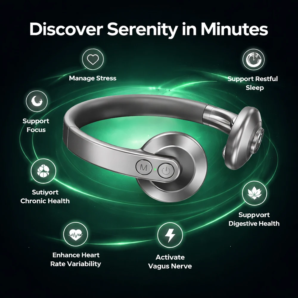 Neck Device Vagus Nerve Stimulation Promotes Calm Deep Relaxation Supports Sleep Quality Relieves Insomnia Anxiety for Adults