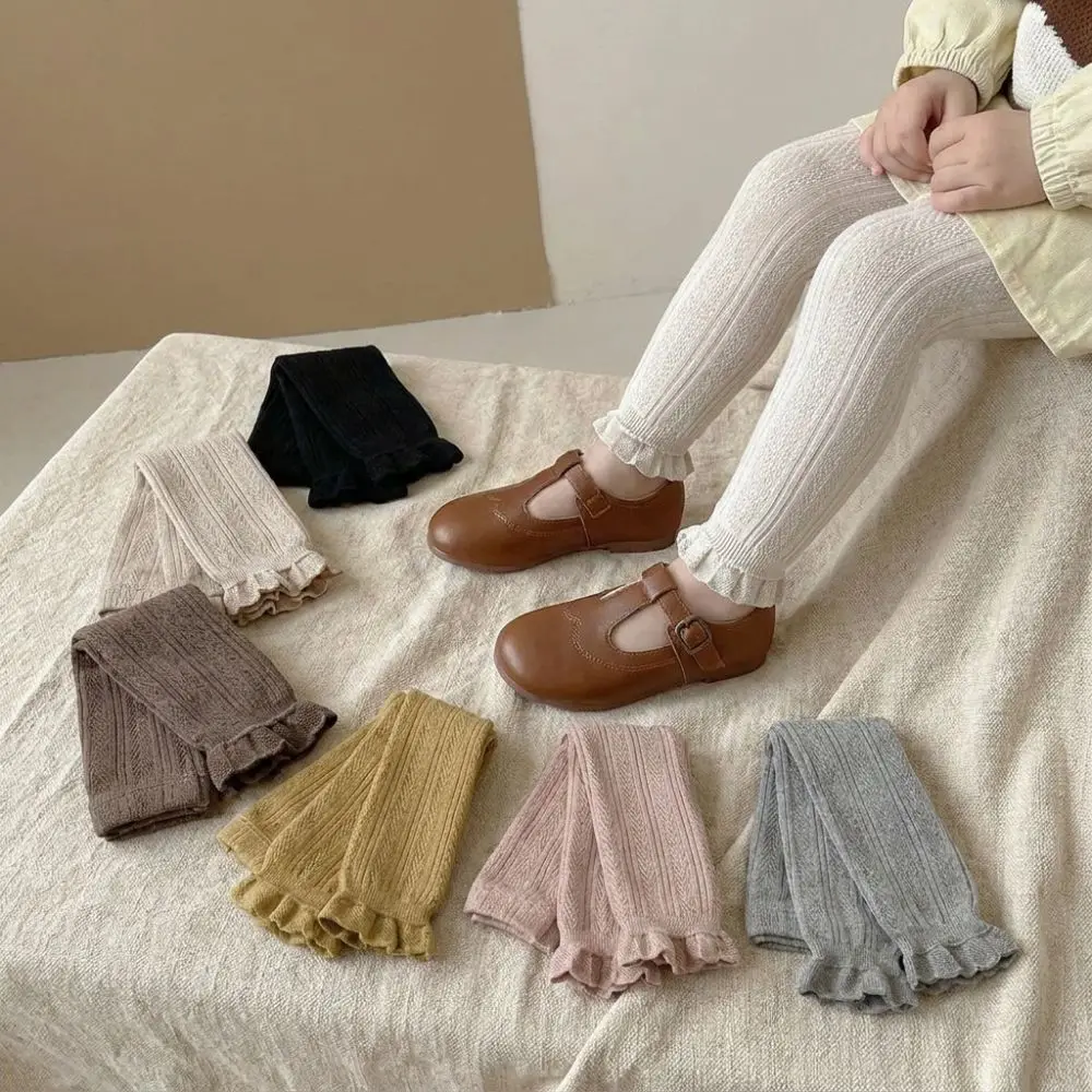 Fashion Soft Baby Legging Cotton Comfort Toddler Pantyhose Warm Lotus Edge Newborn Long Pants Socks Girls 1-6 Years Old