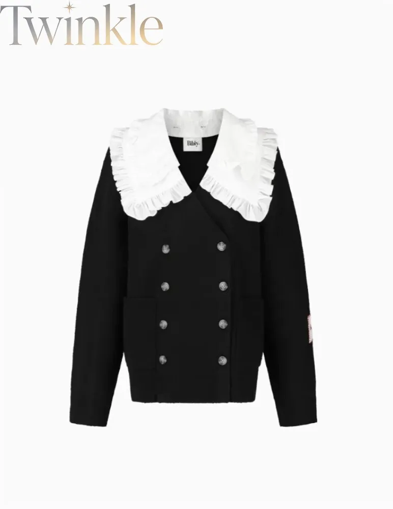 Fashion Cardigan Double Breasted Lapel Top Women Blazer Style Shirt Coat Autumn Winter Sweater for Female