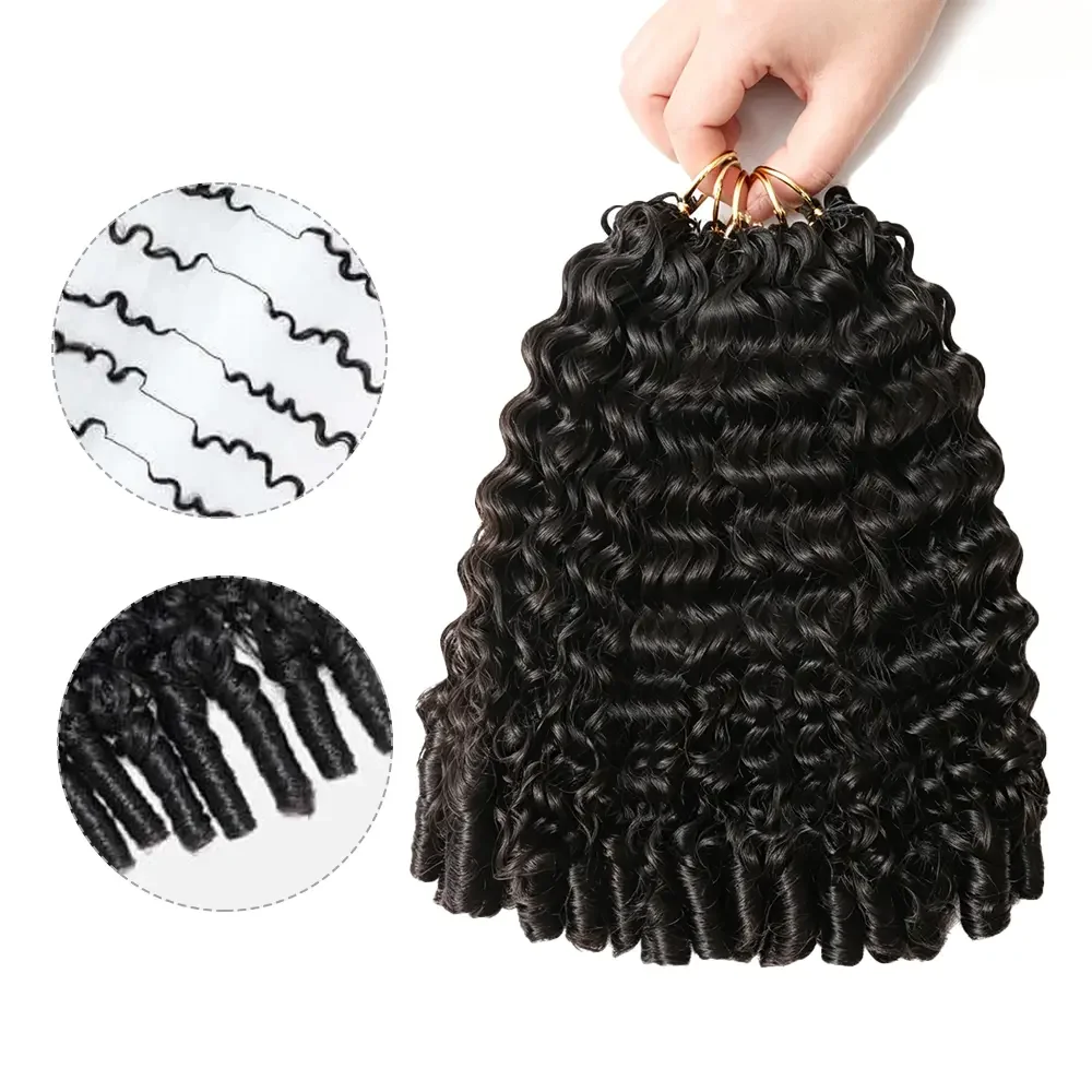 Feather Crochet Hair Extensions Miracle Knots Burmese Curly Pre-Separated 100 Strands Knotless Boho Braids Protective Hairstyle