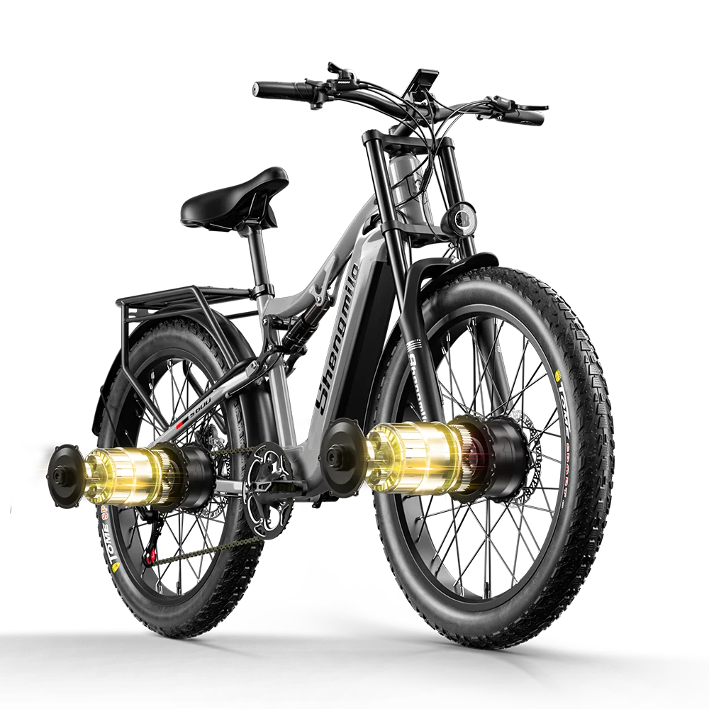 Shengmilo S600 Adult Electric Bike 2000W Dual Motor Electric Mountain Bike 48V17.5AH E-bike 26 In Fat Tires All-Terrain E Bicycl