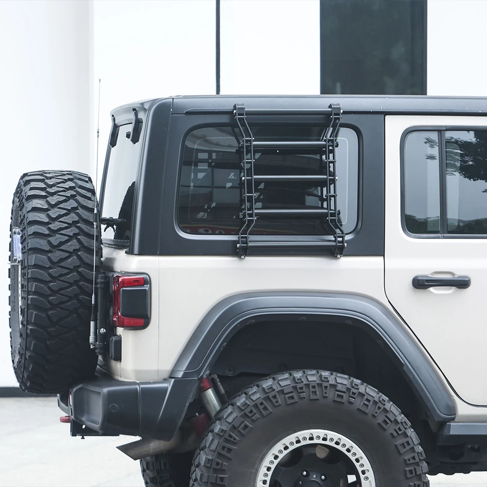 Aluminium Rear Window Ladder For Jeep Wrangler JL Side Ladder Accessories  Manufacturer