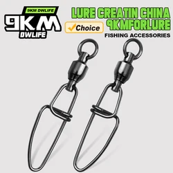 Fishing Snap Swivels 20~100Pcs Ball Bearing Swivels Fishing Connector Stainless Steel Lure Clip Cross Lock Snap Accessories #0-8