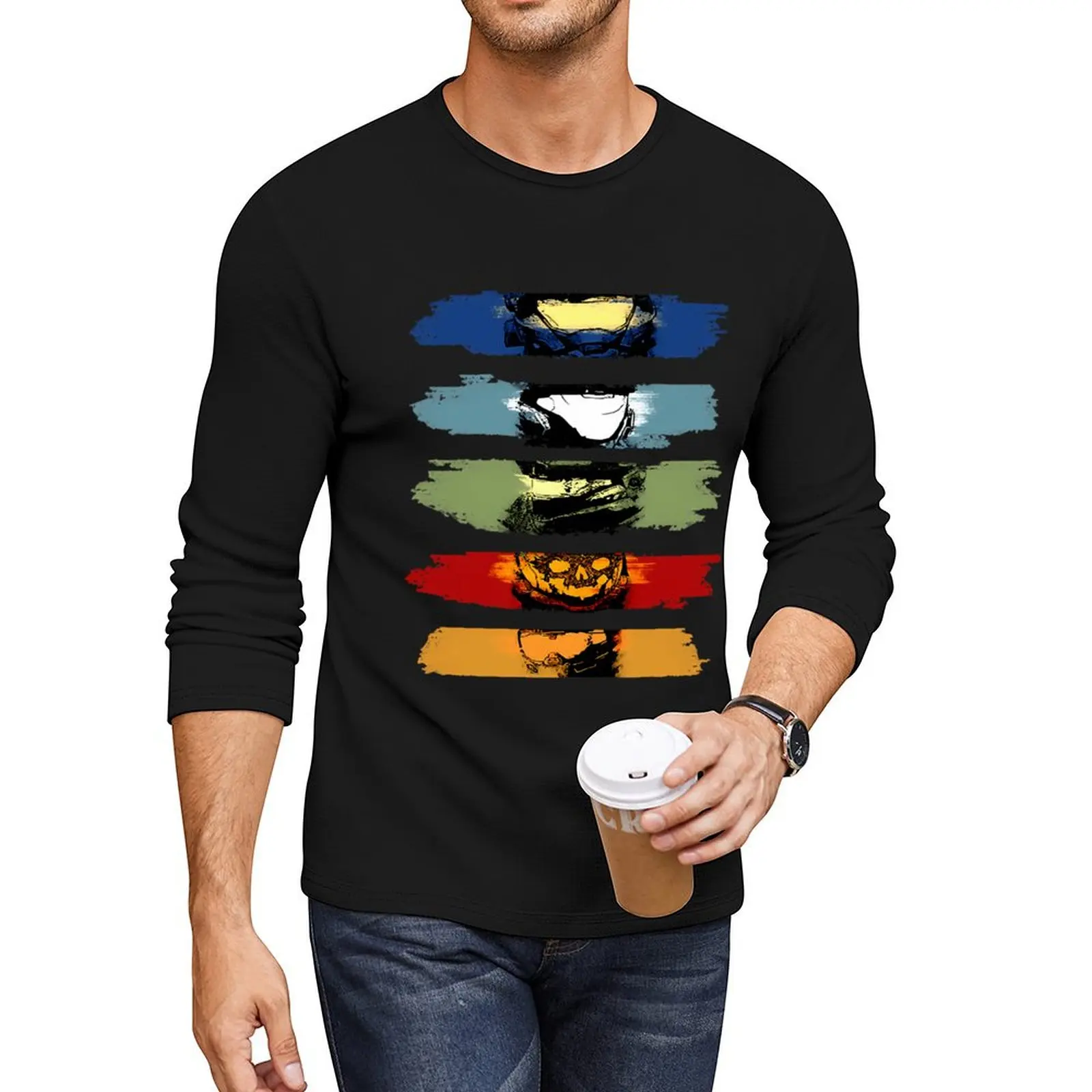 Noble Team Brush Strokes Long T-Shirt plain t-shirt custom t shirts design your own t shirt for men