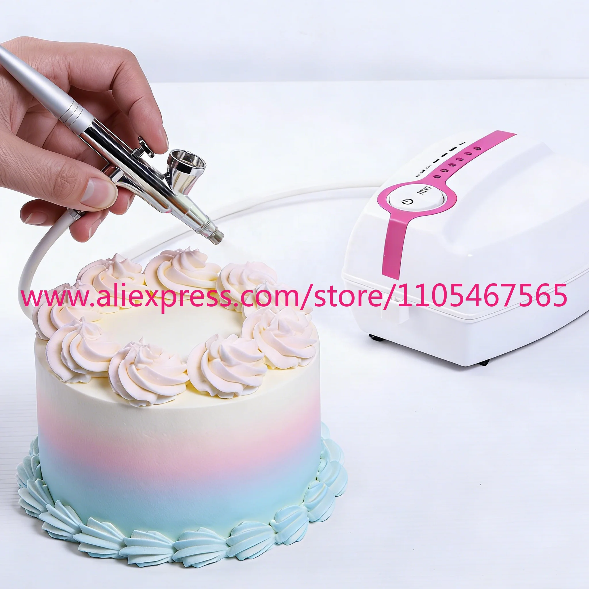 Professional eco-friendly plastic cake spray gun set for creating stunning cake decoration designs