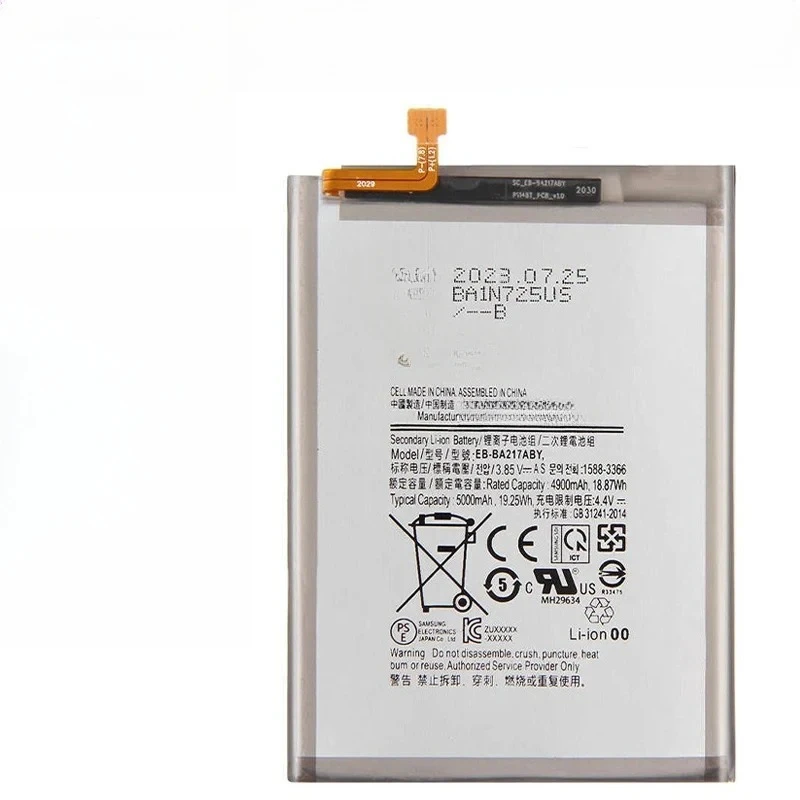 For Samsung Galaxy A21s SM-A217F / A12 SM-A125F EB-BA217ABY Phone Battery 5000mAh