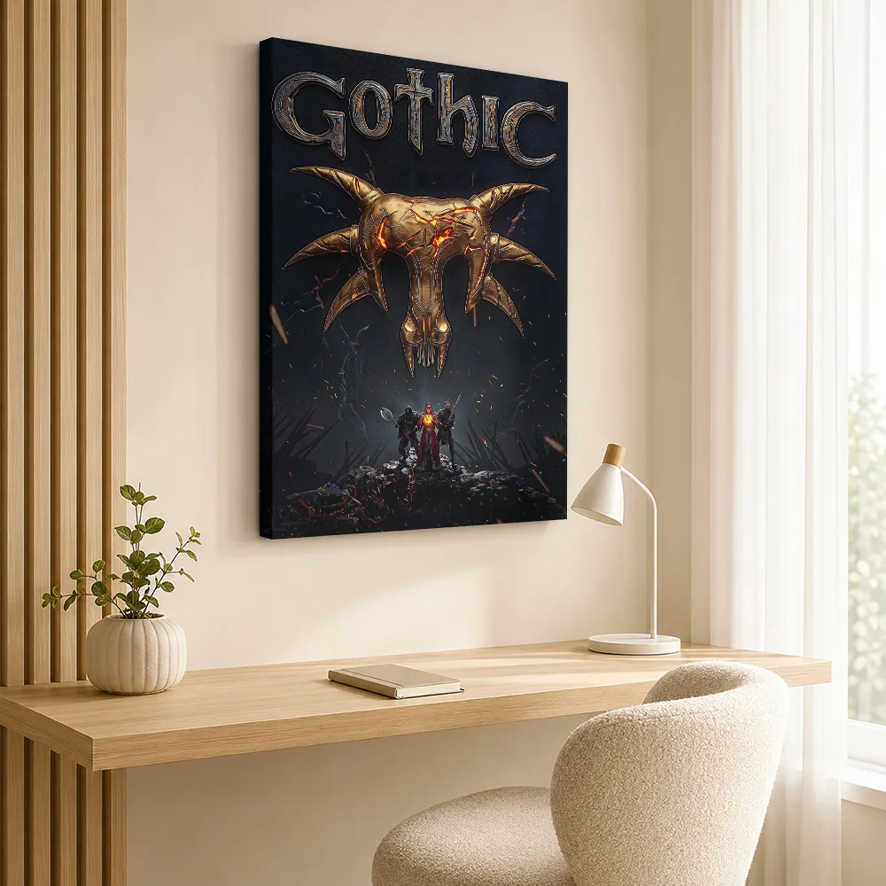 Gothic Remake Game Canvas Painting Poster Custom Gothic Horror Canvas Wall Art for Game Room Decor Ready to Hang Gift for Fans