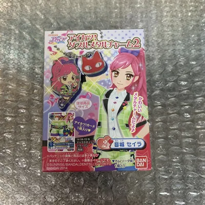 Aikatsu Card Hoshimiya Ichigo Child Metal Figure Pendant Necklace Figure Model Doll Ornaments Flash Kawaii Anime Cartoon Collect