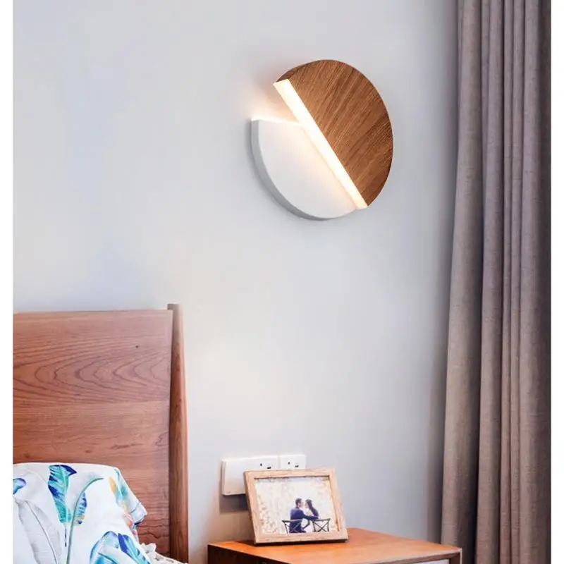 LED Wall Lamp 360 Degree Rotation Adjustable Bedside Lights White Black Creative Wall Light Modern Bedroom Loft Aisle Lamps